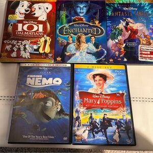 Disney Movie DVD Collection - Blue, Red, Black, Gold, White